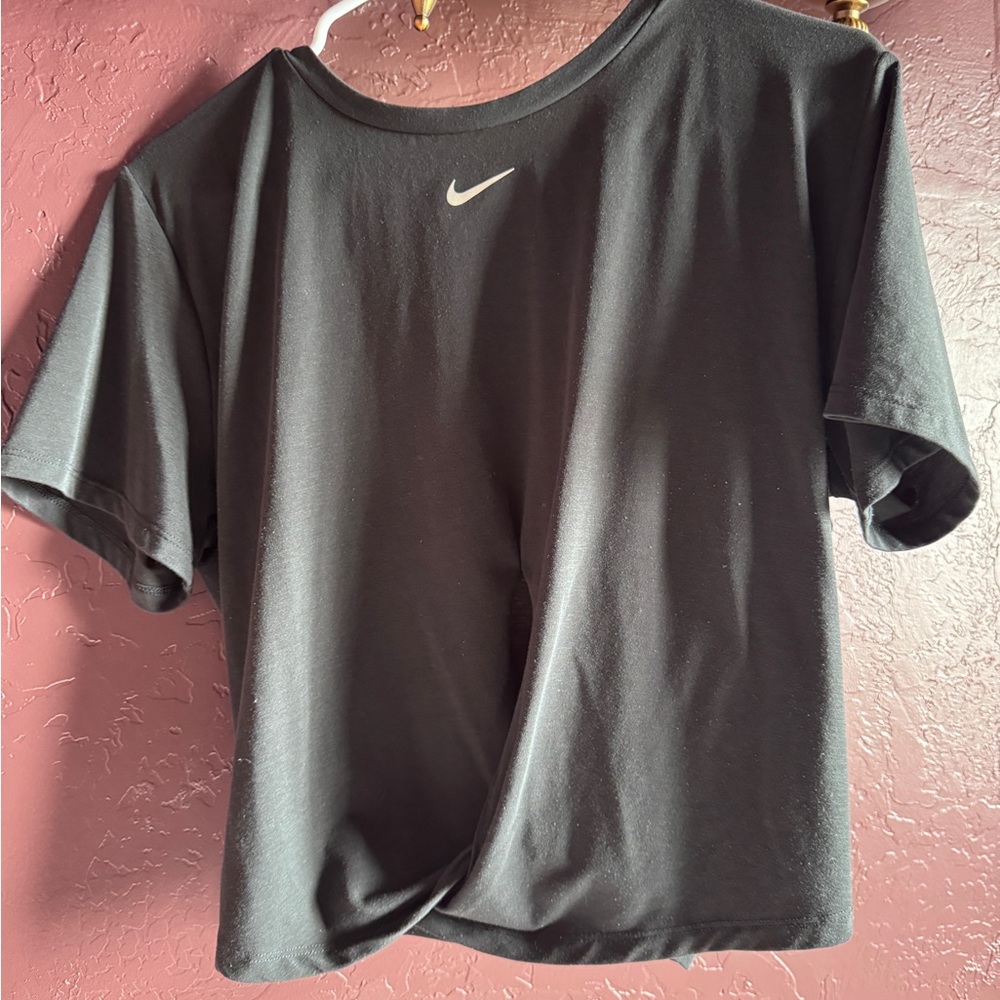 Nike Women's Black Short Sleeve Twist Top